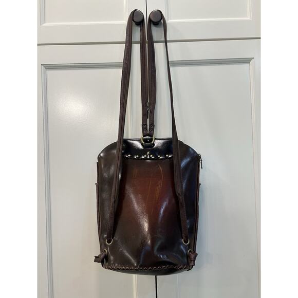NEW Mexico Brown Turtle Embossed Tooled‎ Leather Women\'s Backpack 13” Purse main image 13